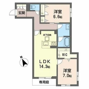 シャーメゾン岡田ハイテール【1階】の間取り