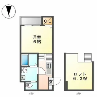 クレシェンテ栄生【1階】の間取り