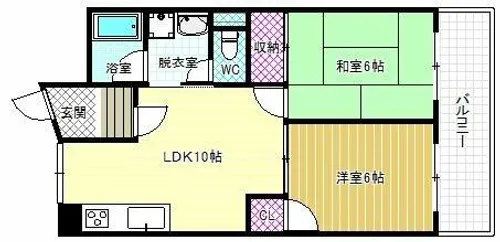 2LDKの間取り画像
