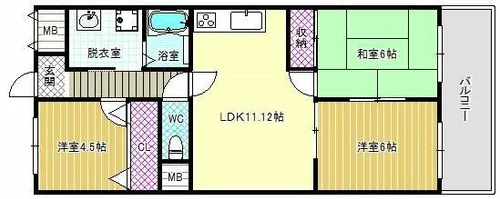 シャトー林【3階】の間取り