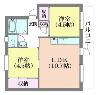 ドミールサニー君影【1階】の間取り