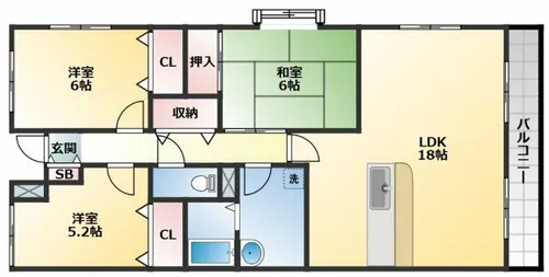 ファイブグレース【4階】の間取り