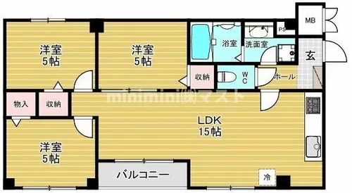 HIT KITATANABE SIX【3階】の間取り