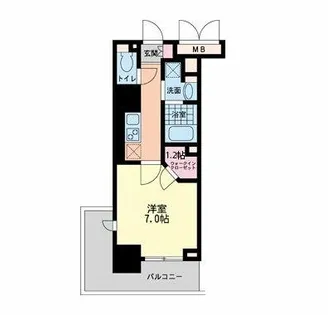 ハビテ靱センターコート【14階】の間取り