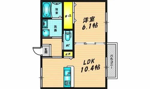 コルザテラス【205号室】の間取り