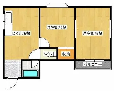 カーサヴェルデ桜坂【202号室】の間取り