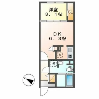 リーデンス今池【502号室】の間取り
