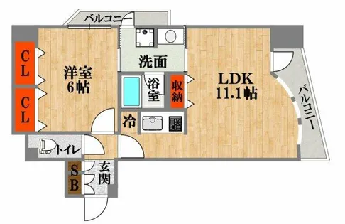 S‐RESIDENCE学園坂【1301号室】の間取り