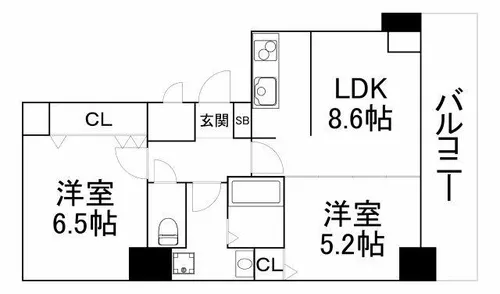 大阪府大阪市北区豊崎4丁目【マンション】の間取り