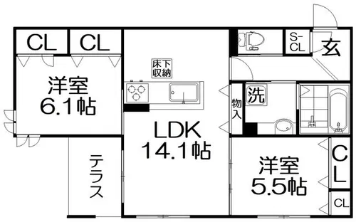 Arcobaleno(アルコバレーノ)【1階】の間取り