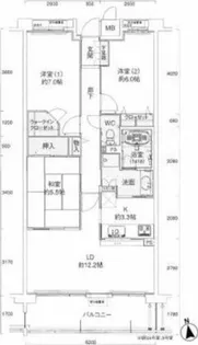 甲子園三番町ハイツ【3階】の間取り