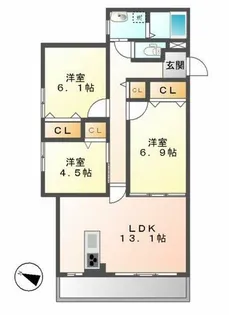 ペル・マアト【3階】の間取り