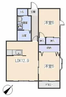 ハイステージルナC【101号室】の間取り