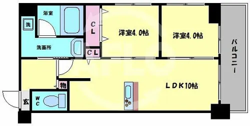 グランエクラ勝山南【6階】の間取り