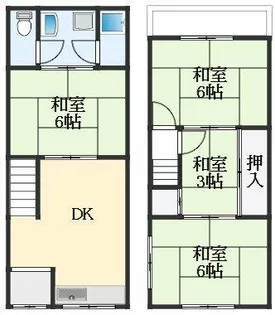 大阪府松原市河合1丁目【テラスハウス】の間取り