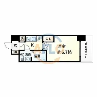 アドバンス新大阪ラシュレ【6階】の間取り