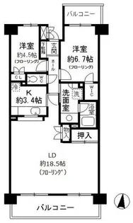 白壁パーク・ホームズ【5階】の間取り