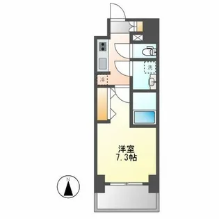 S-RESIDENCE亀島駅前ascent(アセント)【1103号室】の間取り