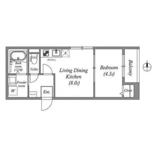 グランディオ鶴橋【1階】の間取り