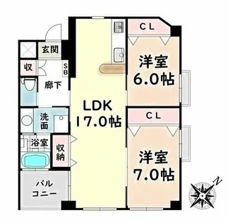 愛知県名古屋市南区貝塚町【マンション】の間取り
