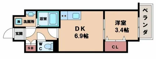 レシオス阿倍野ヴィータ【2階】の間取り