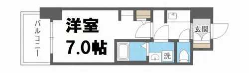 S-RESIDENCEドーム前千代崎【6階】の間取り