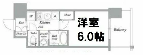 1Kの間取り画像