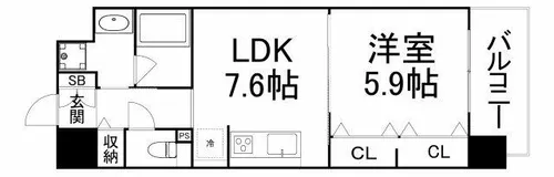 パトリス城東中央【8階】の間取り