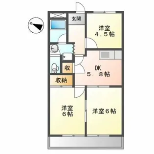 シャトー雅【2階】の間取り