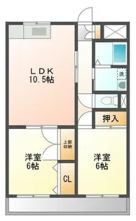 ブルースカイ土井【103号室】の間取り
