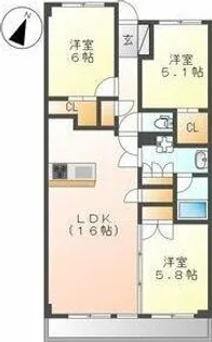 ザ・パークハウス名古屋【16階】の間取り