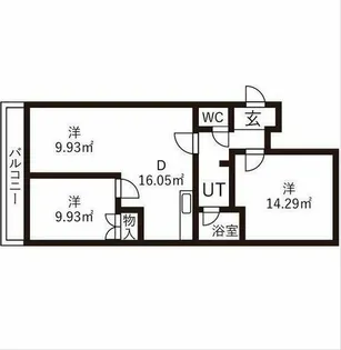 日映マンションⅡ【8階】の間取り