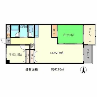 カストルム洛北【5階】の間取り