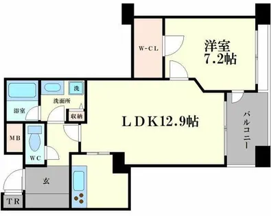 ディーグラフォート大阪N.YタワーHIGOBASHI【12階】の間取り