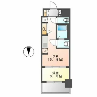 プレサンス ジェネ 新栄町駅前 葵【7階】の間取り