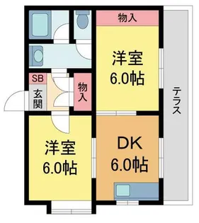ヴィラセリゼーハイツ【2-C号室】の間取り