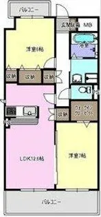 2LDKの間取り画像