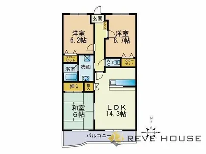 福岡県福岡市中央区小笹1丁目【マンション】の間取り