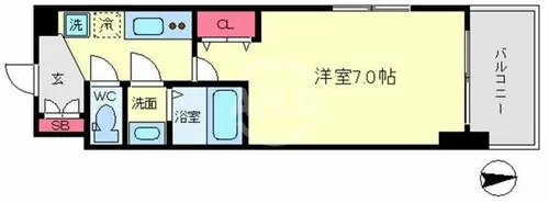 1Kの間取り画像