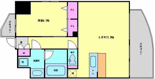 プレジオ都島ASIAN【4階】の間取り