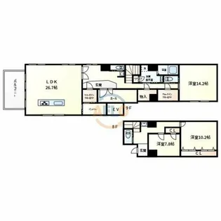 3SLDKの間取り画像