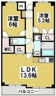 シャンボール梨子ノ木【102号室】の間取り