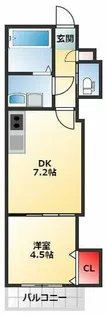 TKアンバーコート浜寺【203号室】の間取り