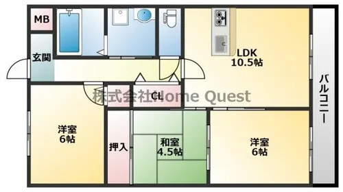プラザテイクスリー【2階】の間取り