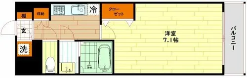 レジュールアッシュ梅田レジデンス【9階】の間取り