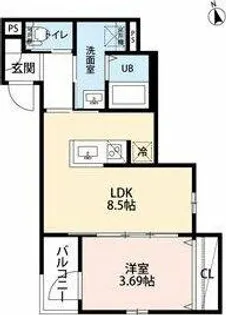 リュクスシティー黄金【1階】の間取り