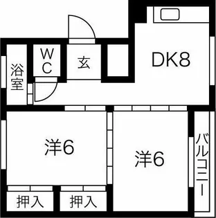 マンションヒロタ B【4階】の間取り