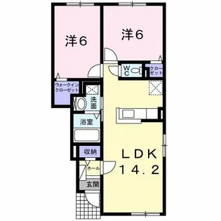 セレーノイルミオ末永【1階】の間取り