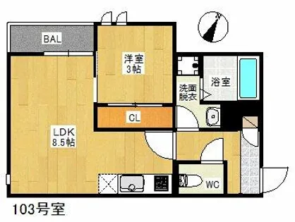 Grandtic Park Side大橋【1階】の間取り