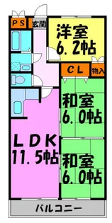 インペリアル花屋敷【6階】の間取り